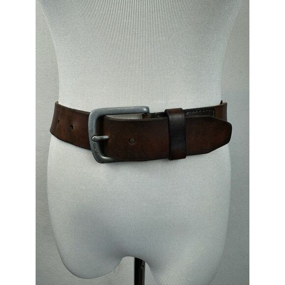 Fossil Brown Genuine Leather Belt 1954 Style Men's Size 38 - Picture 2 of 10